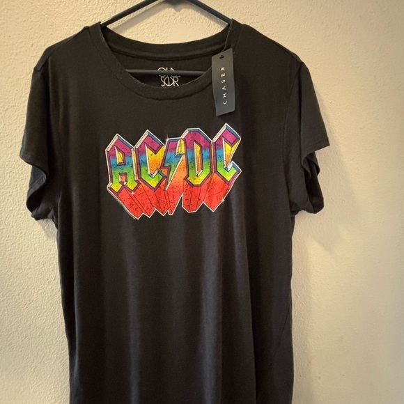 Chaser Tops - Chaser Black Short Sleeve Tee with Red Graphic